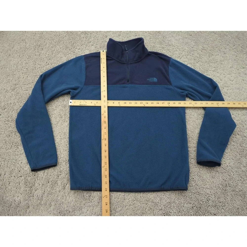 The North Face Pullover Mens M Blue 1/4 Zip‎ Logo Fleece Glacier Outdoor